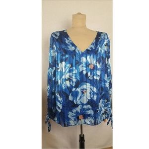 Floral Blue Womens Blouse